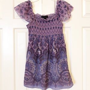 Lavender purple stretchy babydoll boho top. M. EUC
